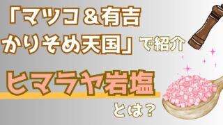 温泉の香りがする塩!ヒマラヤの岩塩とは?【マツコ&有吉のかりそめ天国】