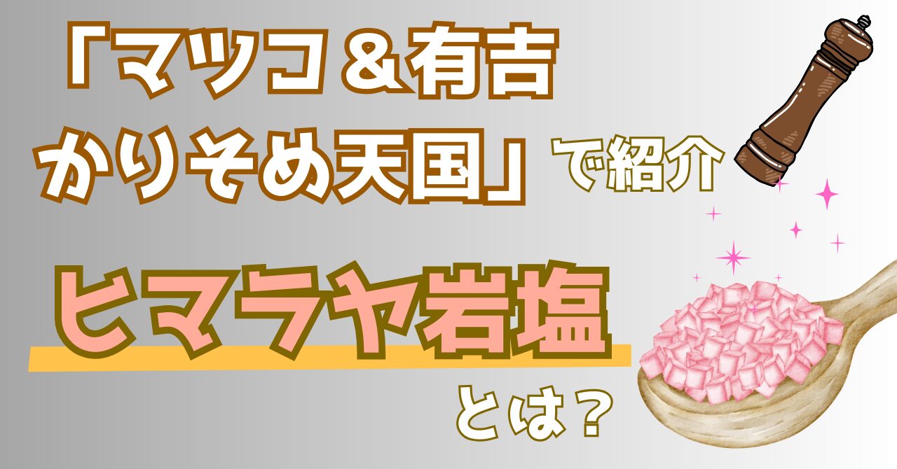 マツコ＆有吉のかりそめ天国で紹介されたヒマラヤ岩塩を解説する記事のアイキャッチ画像