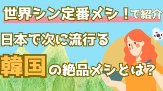 次に流行る！日本人の心を射止める韓国の逸品定番メシ特集【世界シン定番メシ】