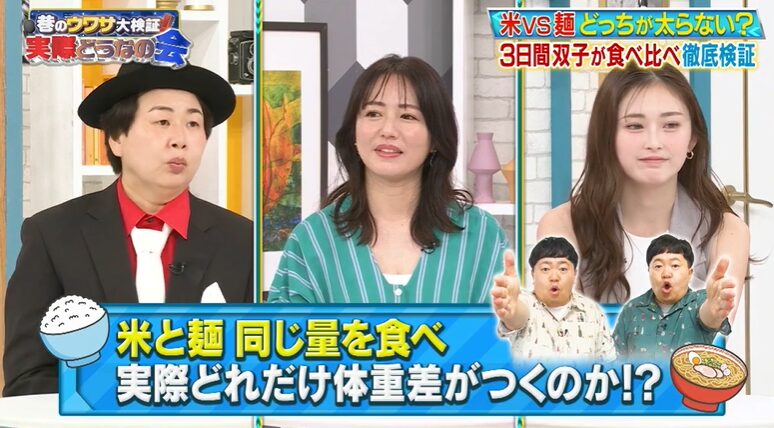 米と麺での検証