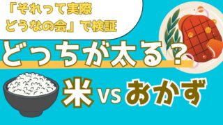 【太る原因は米か?おかずか?】どちらの大盛りが太りやすいのかを検証【それって実際どうなの会】