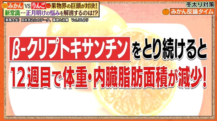 β-クリプトキサンチンの体重減少効果