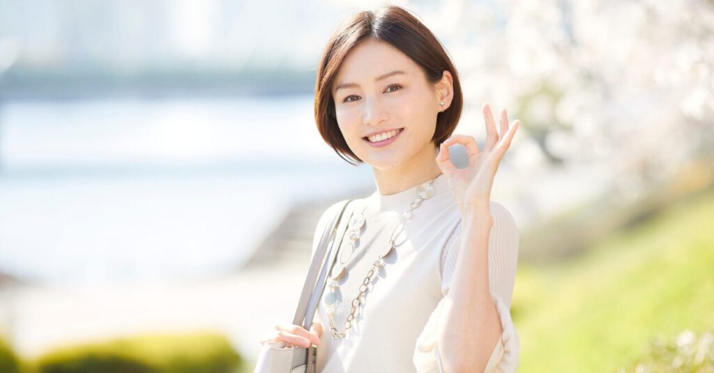 老化対策をした女性