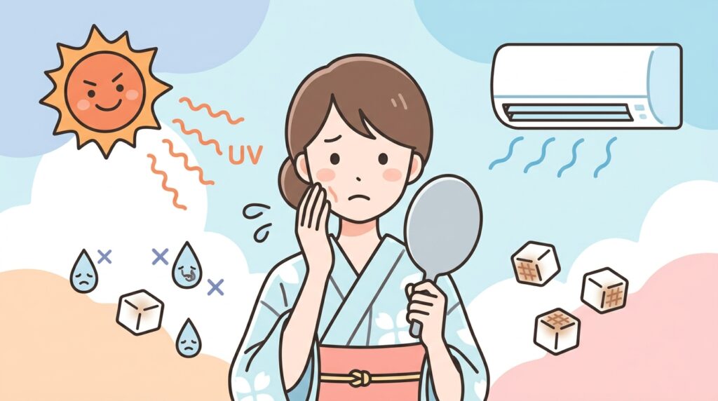 夏老けを気にする女性