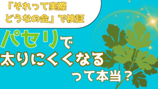 パセリを食べれば太りにくくなる?彩り野菜の実力をチャンカワイさんが3日間検証【それって実際どうなの会】