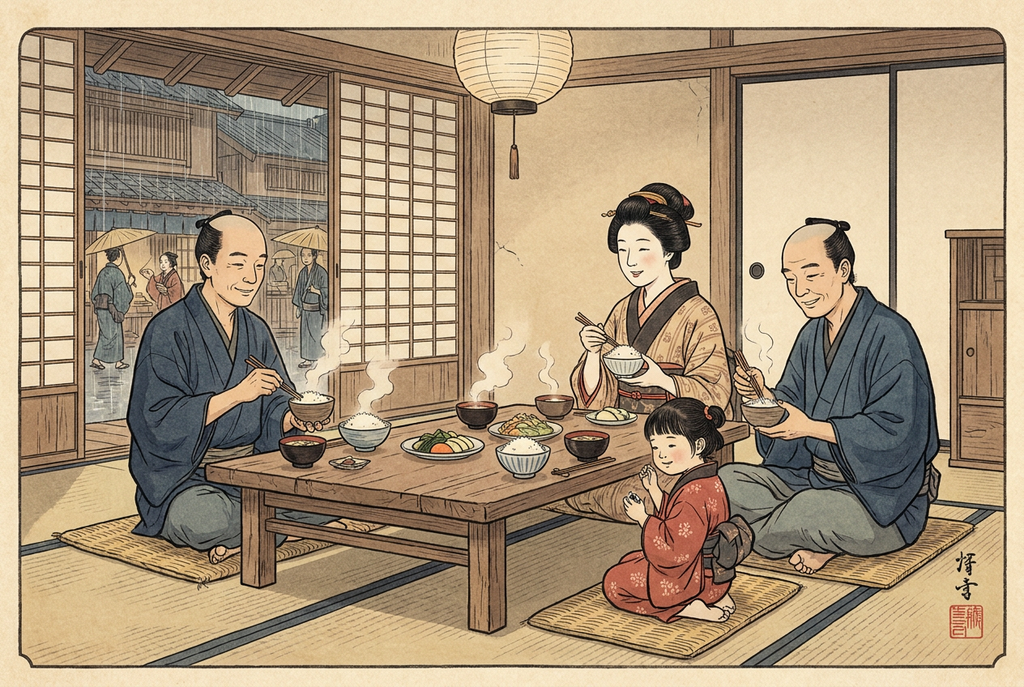 江戸時代の家族団らんの様子