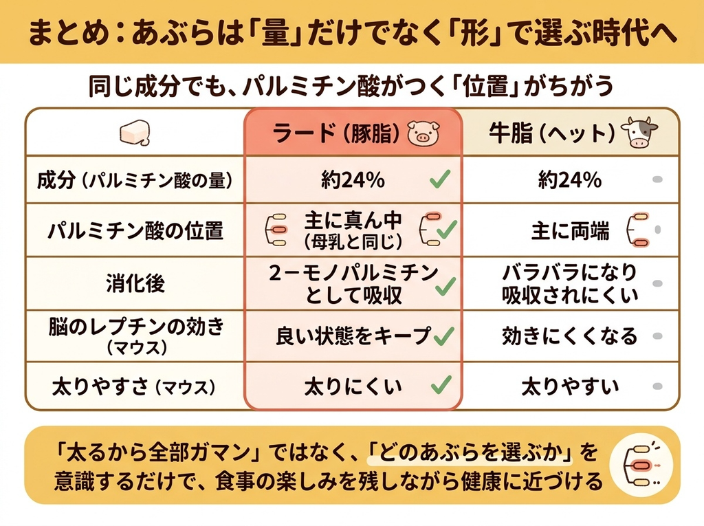 あぶらの選び方の図解