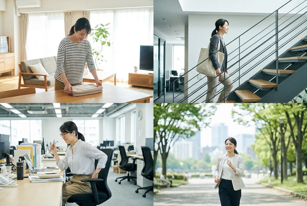 日常生活で運動する女性